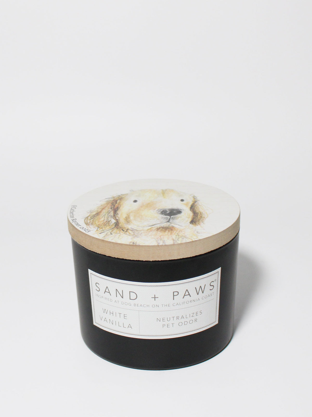 Sand + Paws White Vanilla Cozy 12 oz scented candle