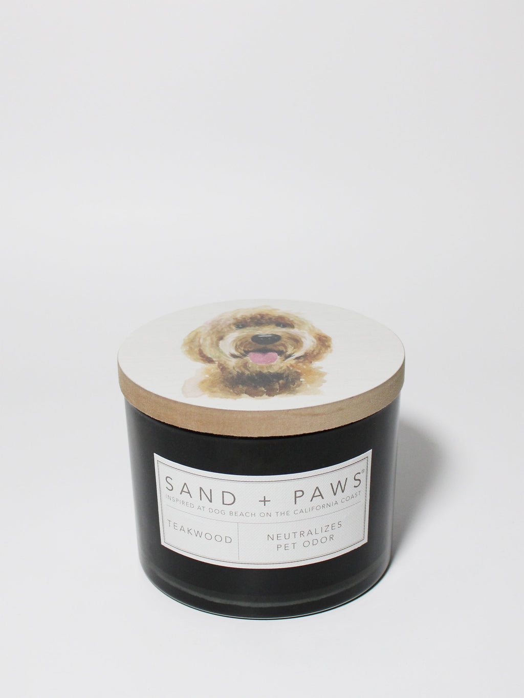Sand + Paws Teakwood Cozy 12 oz scented candle