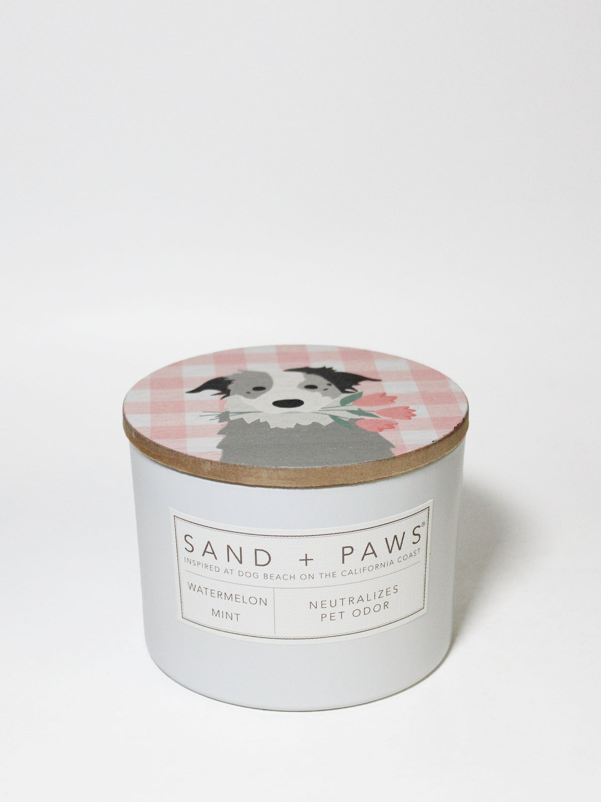 Sand + Paws Watermelon Mint Cozy 12 oz scented candle