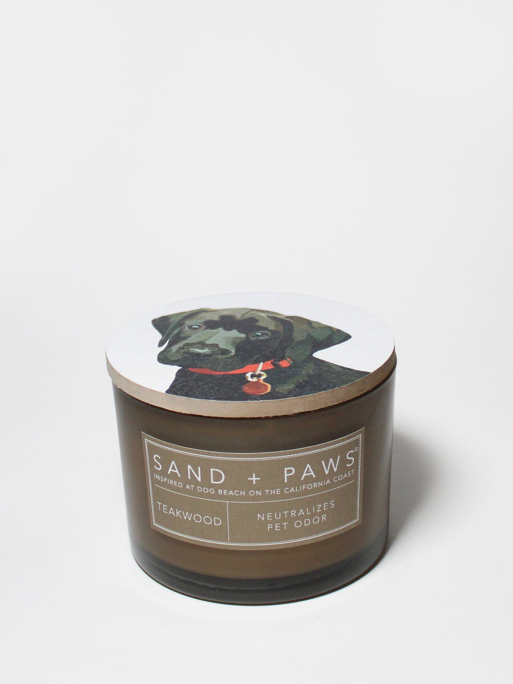 Sand + Paws Teakwood Cozy 12 oz scented candle