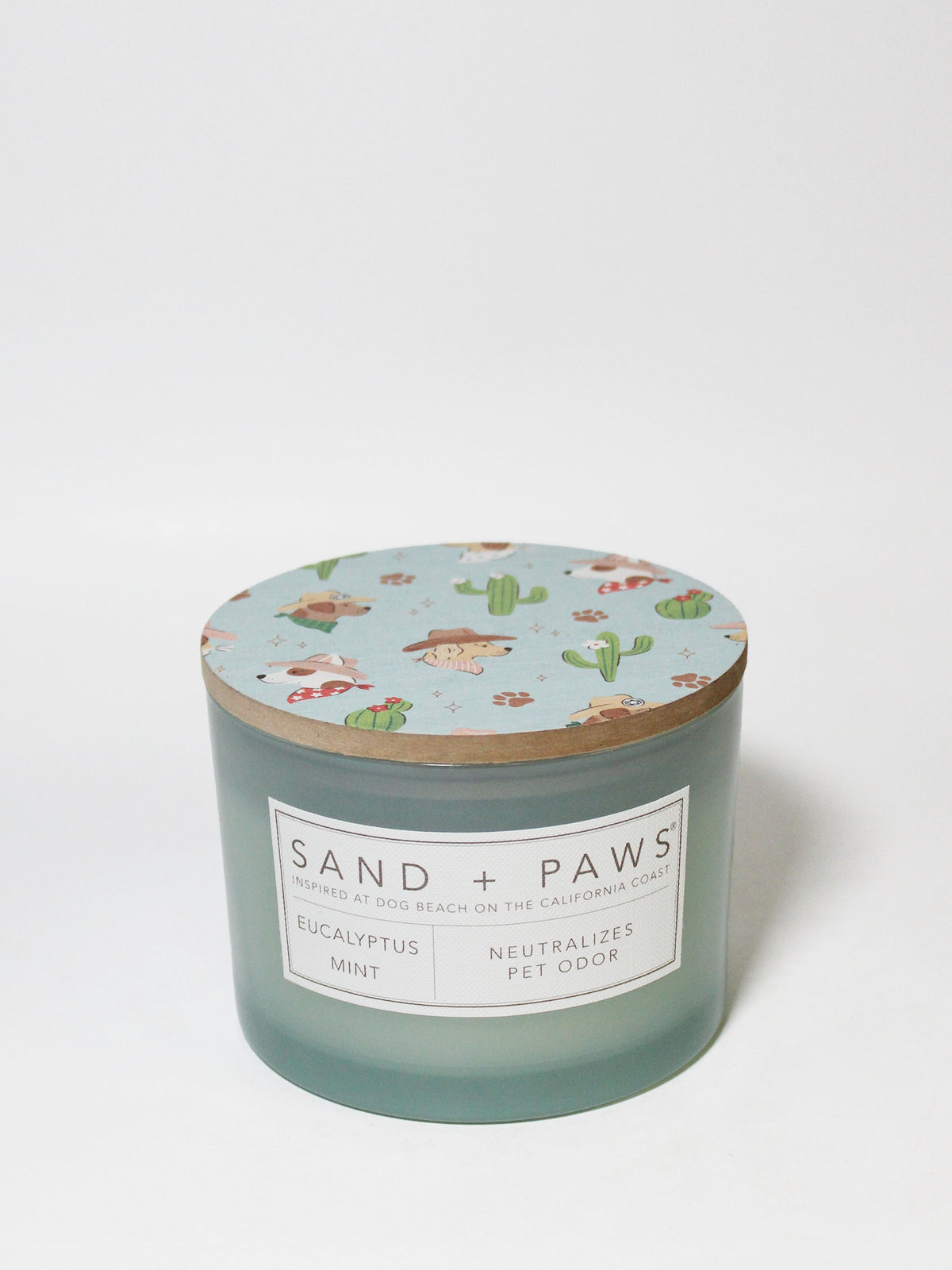 Sand + Paws Eucalyptus Mint Cozy 12 oz scented candle