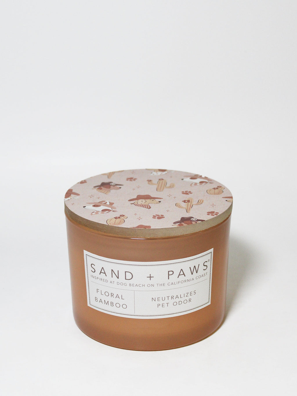 Sand + Paws Floral Bamboo Cozy 12 oz scented candle