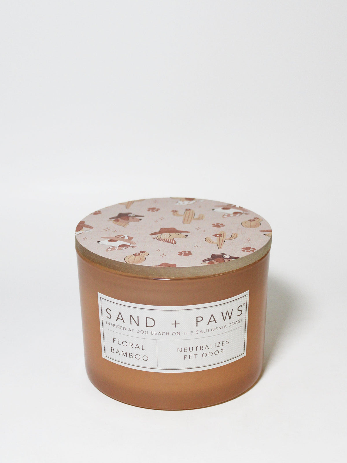 Sand + Paws Floral Bamboo Cozy 12 oz scented candle