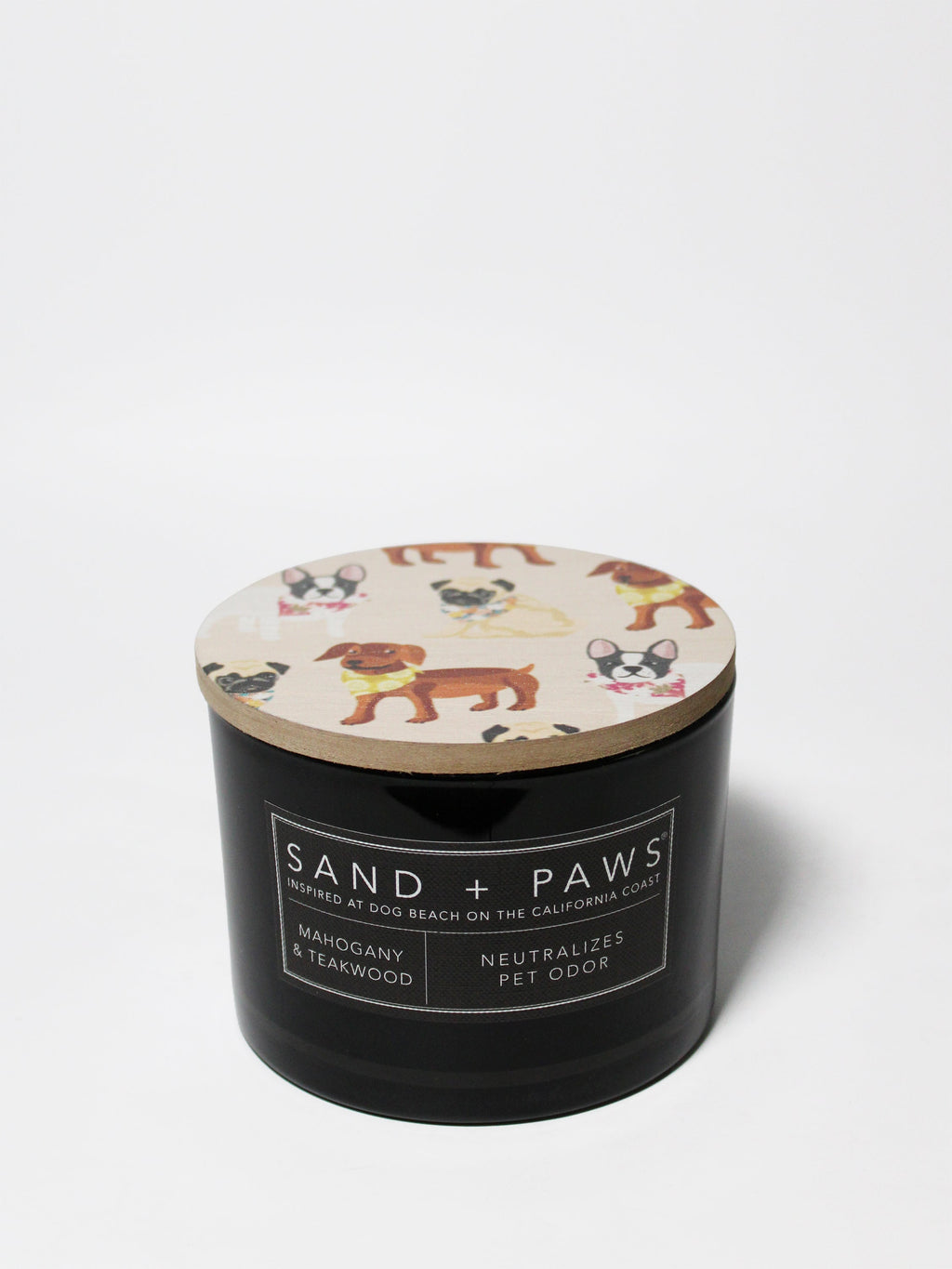 Sand + Paws Mahogany & Teakwood Cozy 12 oz scented candle