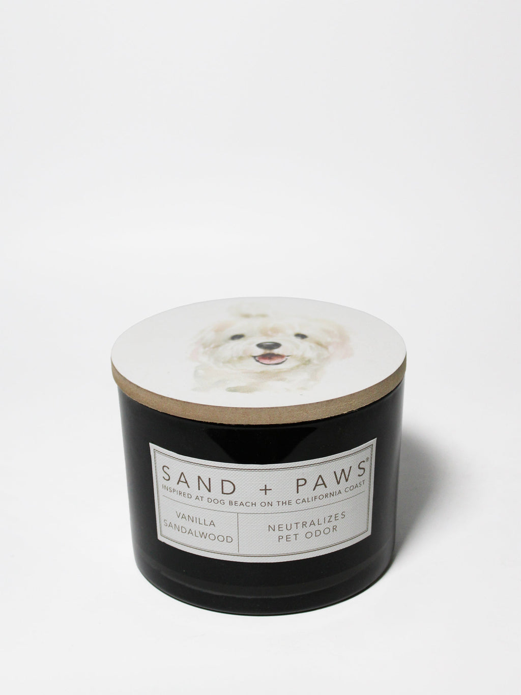Sand + Paws Vanilla Sandalwood Cozy 12 oz scented candle