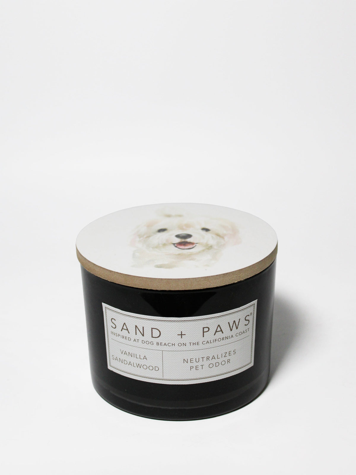 Sand + Paws Vanilla Sandalwood Cozy 12 oz scented candle