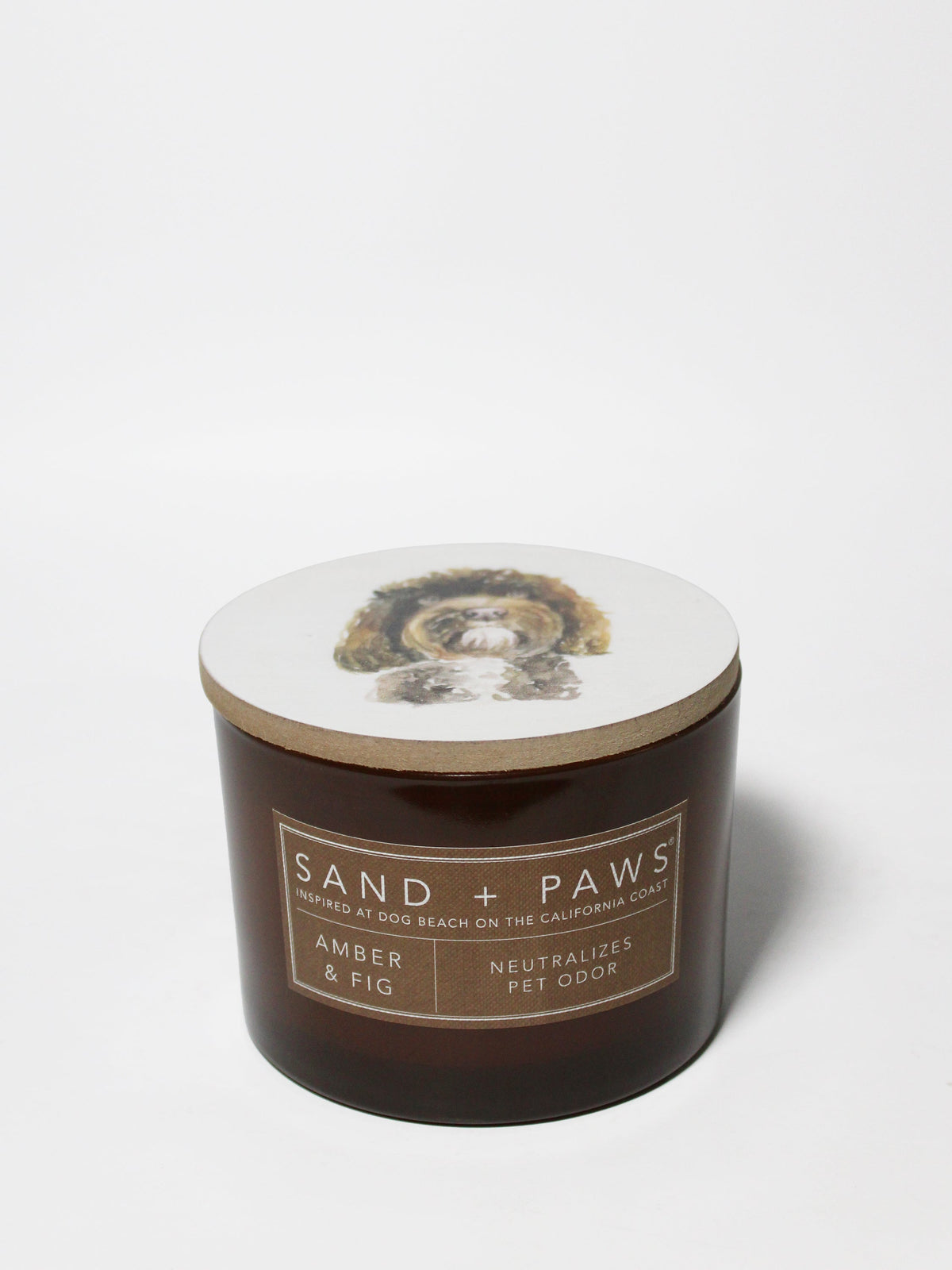 Sand + Paws Amber & Fig Cozy 12 oz scented candle
