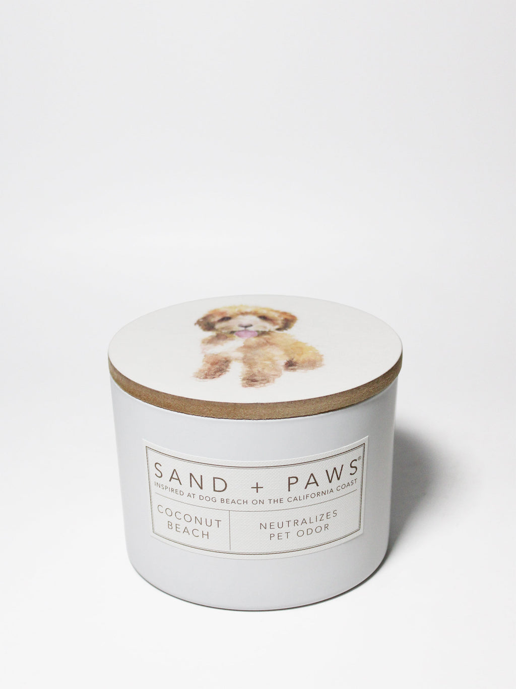 Sand + Paws Coconut Beach Cozy 12 oz scented candle