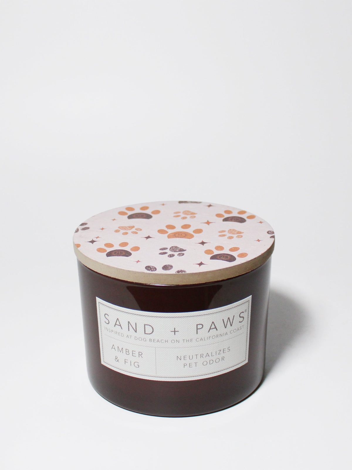 Sand + Paws Amber & Fig Cozy 12 oz scented candle
