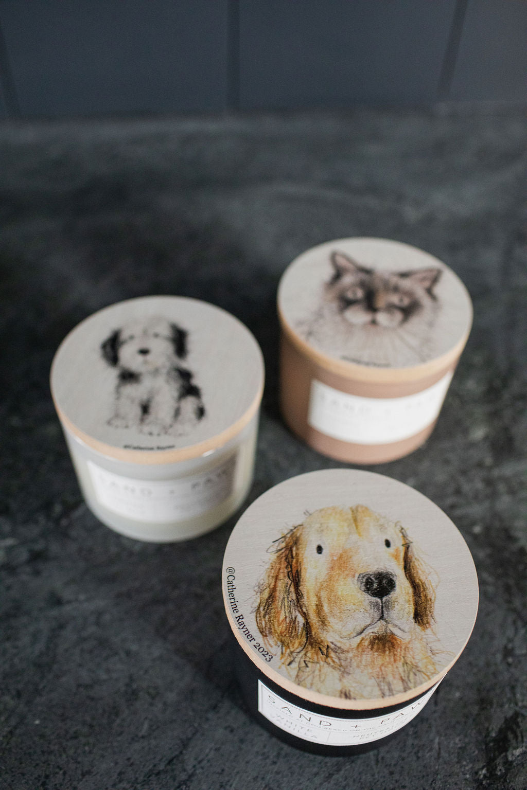 Sand + Paws White Vanilla Cozy 12 oz scented candle
