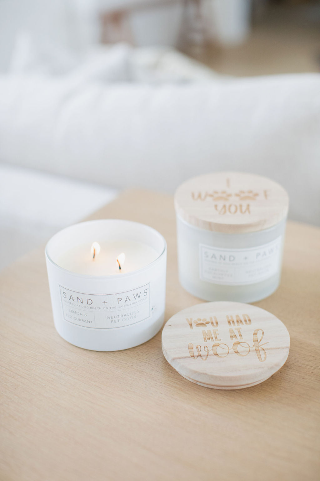 Sand + Paws Lemon & Red Currant Cozy 12 oz scented candle