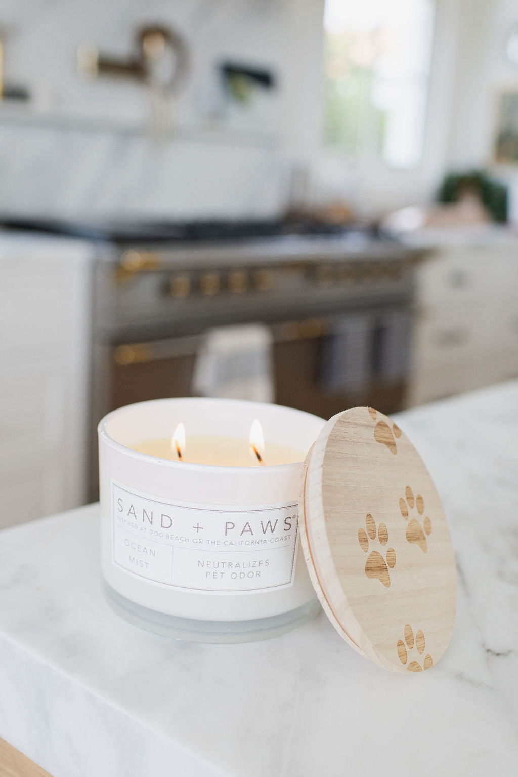 Sand + Paws Ocean Mist Cozy 12 oz scented candle