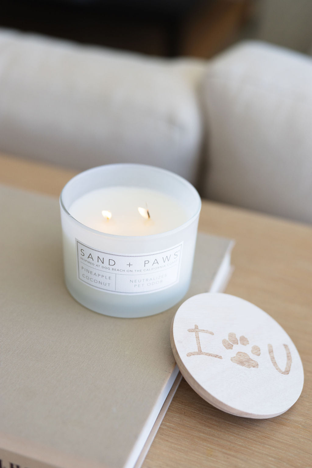 Sand + Paws Pineapple Coconut Cozy 12 oz scented candle