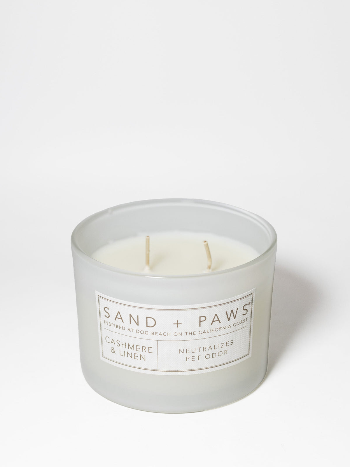 Sand + Paws Cashmere & Linen Cozy 12 oz scented candle