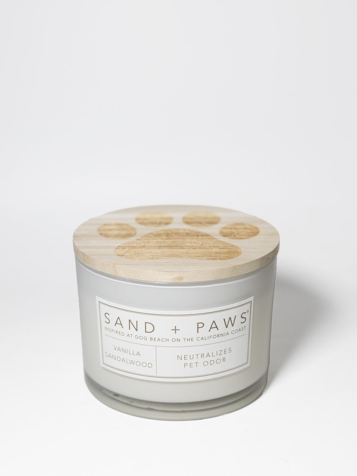 Sand + Paws Vanilla Sandalwood Cozy 12 oz scented candle