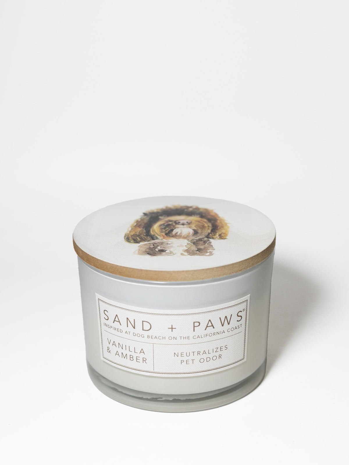 Sand + Paws Vanilla & Amber Cozy 12 oz scented candle