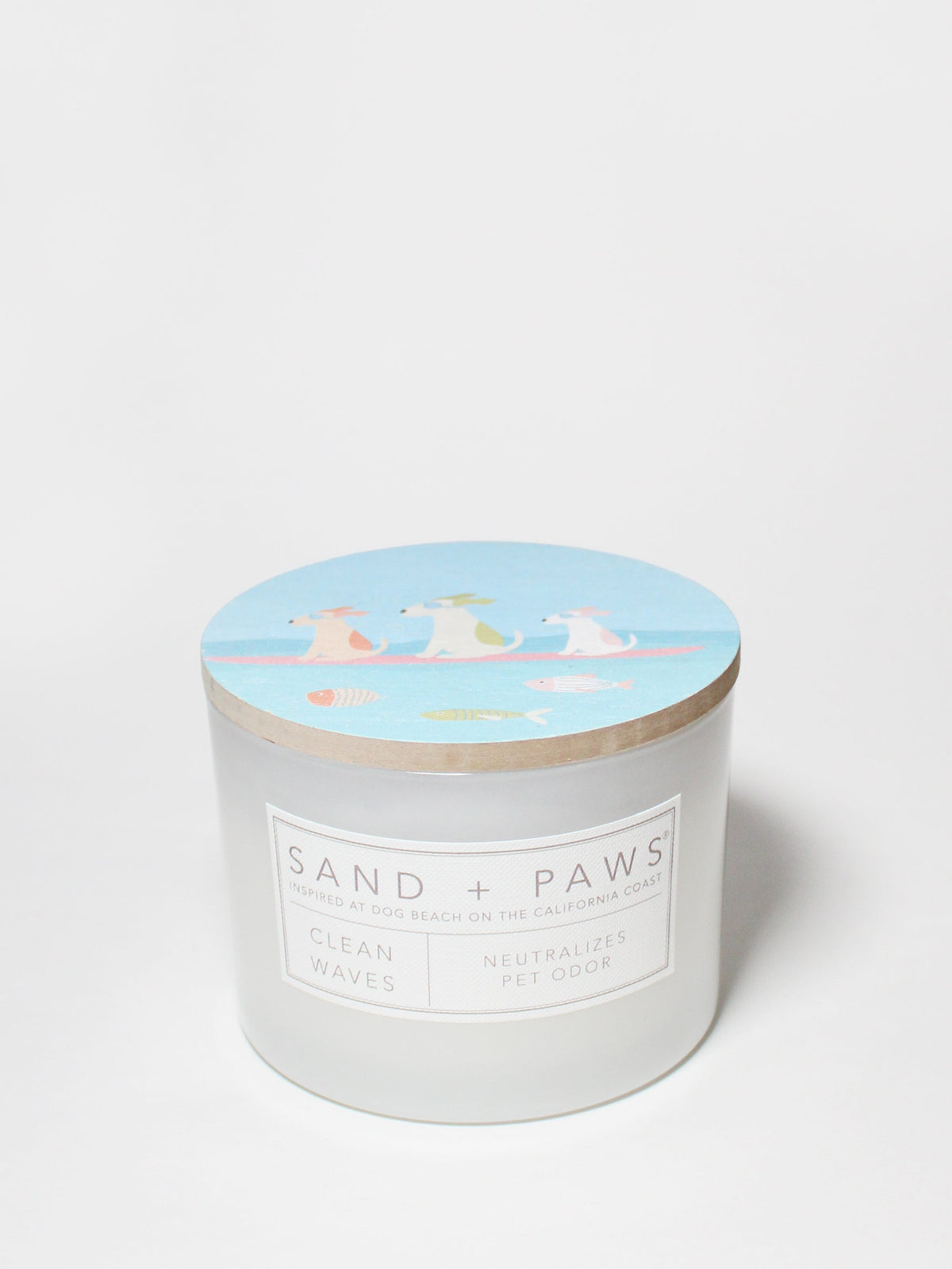 Sand + Paws Clean Waves Cozy 12 oz scented candle