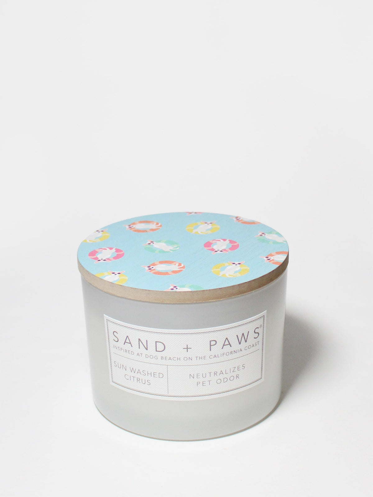 Sand + Paws Sun Washed Citrus Cozy 12 oz scented candle